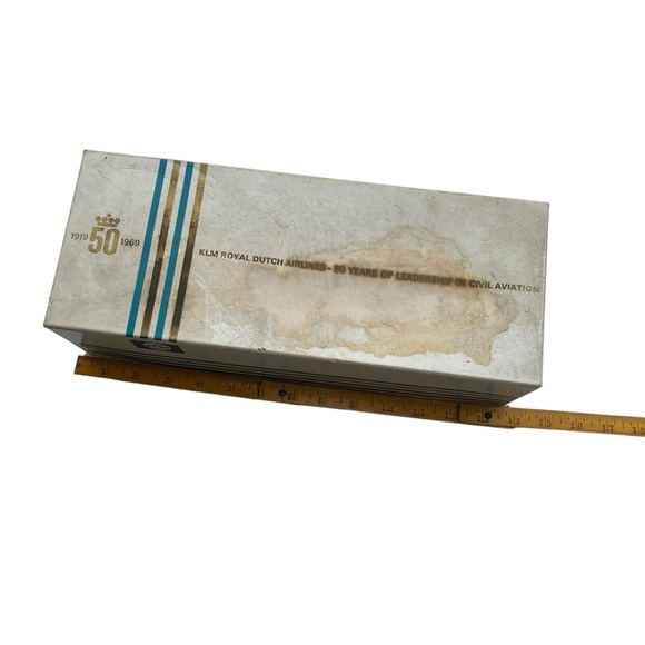 Vintage 1969 KLM Royal Dutch Airline 50 Year Anniversary Cocktail Glass Box Set - Picture 6 of 7